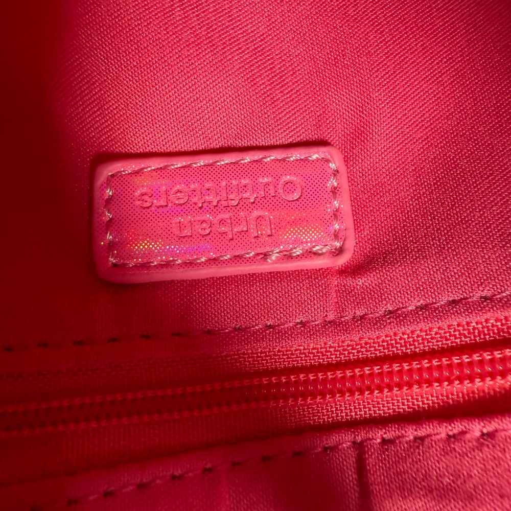 Urban Outfitters Pink Holographic Studded Shoulder Bag Y2K Grommet Strap Small - Picture 5 of 10